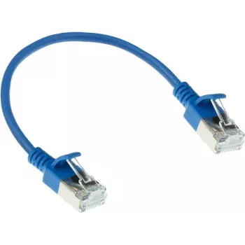 ACT Blaues 0,15m LSZH U/FTP CAT6A Datacenter Slimline Patchkabel Snagless mit RJ45 Steckern (DC7630)