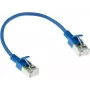 ACT Blaues 0,15m LSZH U/FTP CAT6A Datacenter Slimline Patchkabel Snagless mit RJ45 Steckern (DC7630)