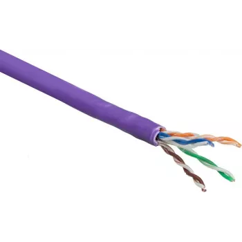 ACT Cat 6 U/UTP Solid Installation Cable, LSZH, CPR Dca, 24AWG, Violett, 305m (XS6003)