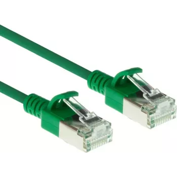 ACT Green 0,15m LSZH U/FTP CAT6A Datacenter Slimline Patchkabel Snagless mit RJ45 Steckern (DC7730)