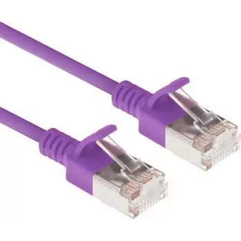 ACT Lila 0,25m LSZH U/FTP CAT6A Datacenter Slimline Patchkabel Snagless mit RJ45-Anschlüssen (DC7352)