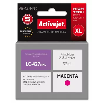 Activejet AB-427MNX Brother LC-427MXL Kompatible Tintenpatrone, Magenta, Hohe Ergiebigkeit, 53 ml, Supreme Serie