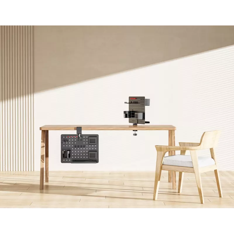 Activejet APB-002B rotierender perforierter Schreibtisch-Organizer mit Steckwand, matt schwarz