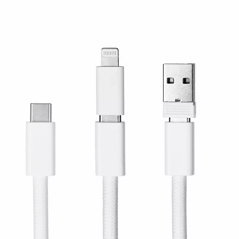 Activejet Lanyard mit 3-in-1-Ladekabel, Weiß