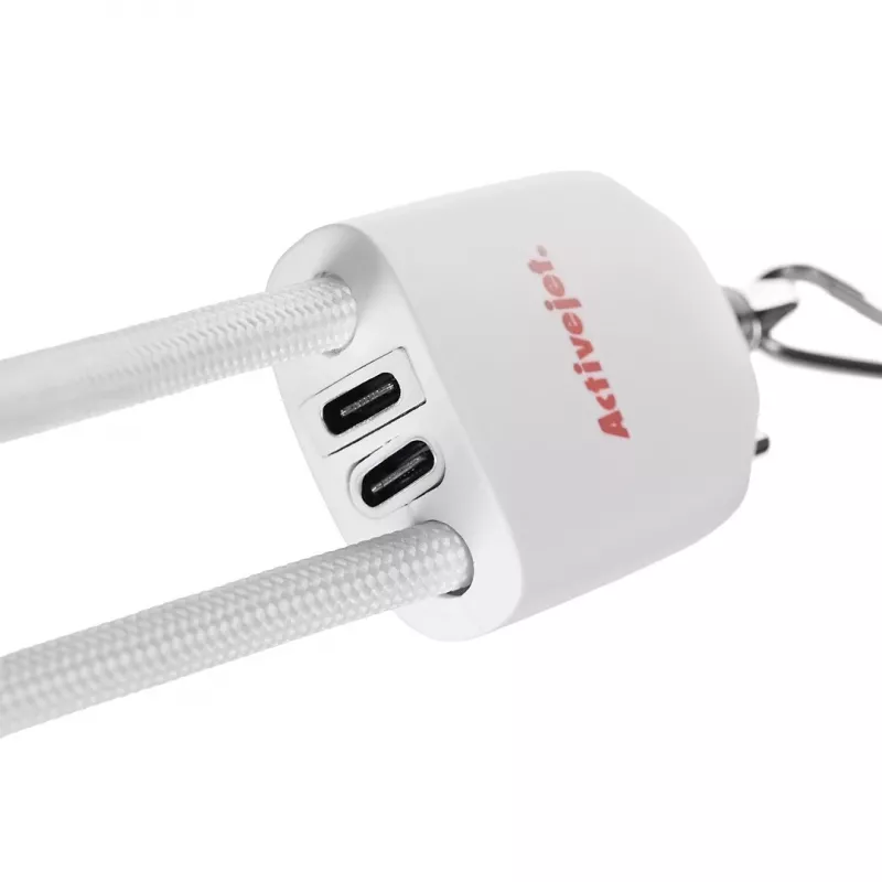 Activejet Lanyard mit 3-in-1-Ladekabel, Weiß