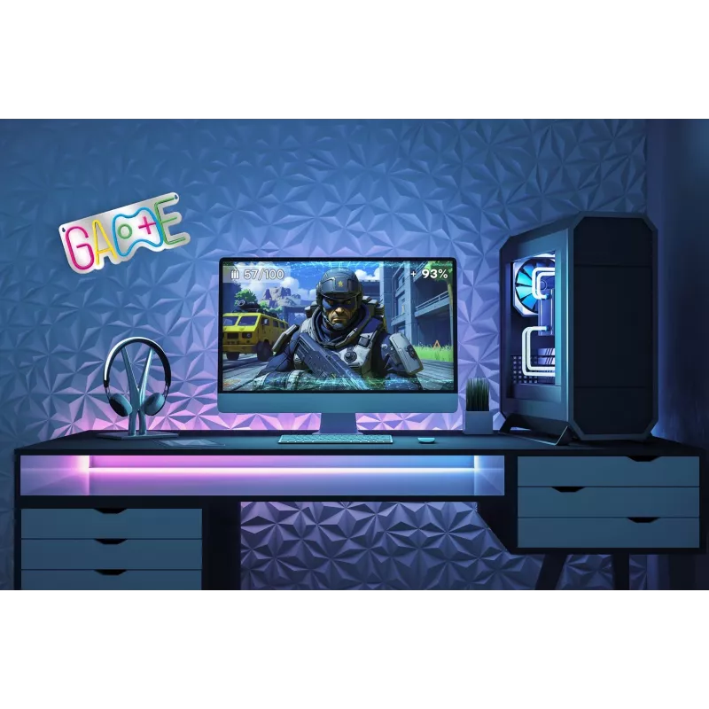 Activejet Neon LED AJE-NEON GAME - LED-Neonlicht in Gamecontroller-Form, mehrfarbig, USB-betrieben, wandmontierbar