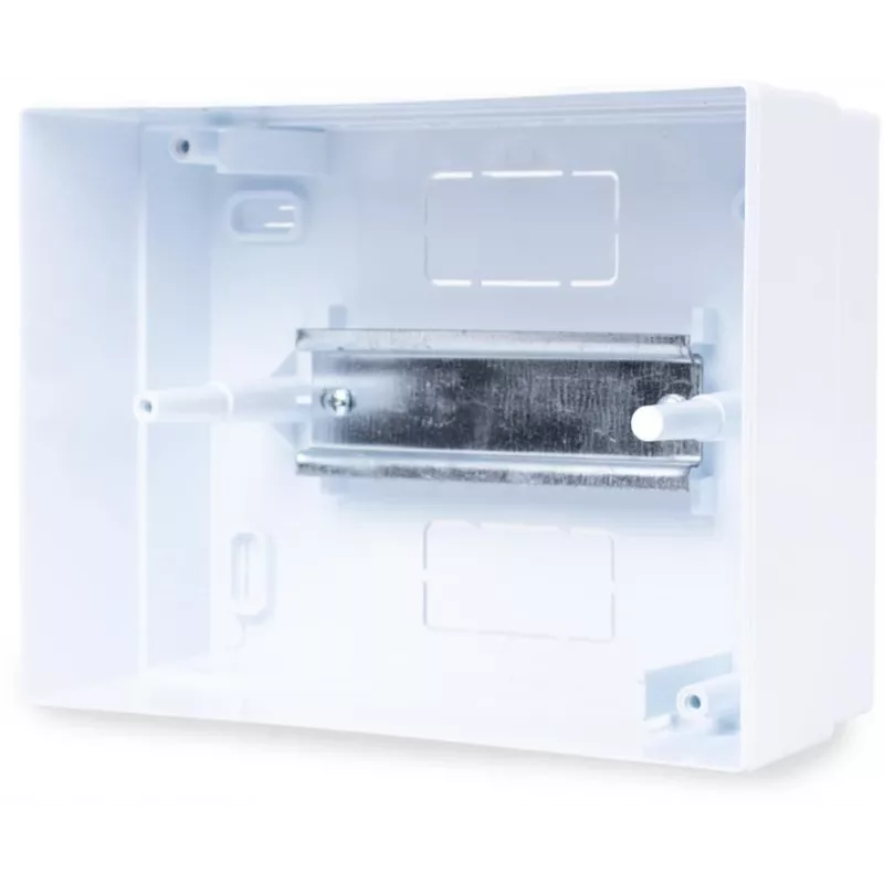 ADELID RM-NT-06T Aufputz-Verteilerkasten, 6 Module, 1 Reihe, IP40, Weiß/Grau