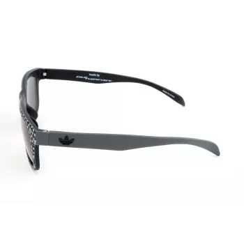 Adidas AOR005-TFS009 Herren Rechteck-Sonnenbrille - Schwarzer Acetatrahmen, graue Polycarbonat-Gläser, 54/21/140 mm