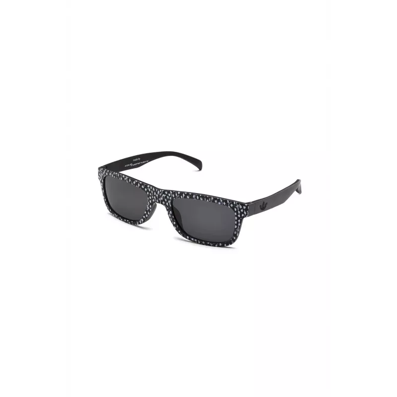 Adidas AOR005-TFS009 Herren Rechteck-Sonnenbrille - Schwarzer Acetatrahmen, graue Polycarbonat-Gläser, 54/21/140 mm