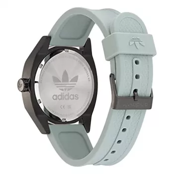 Adidas Herren Digital-Quarzuhr AOFH22001 43mm Schwarz Recycelter Edelstahl und Silikon
