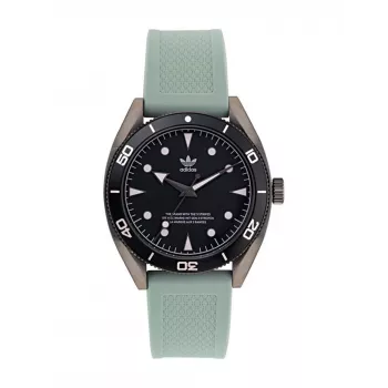 Adidas Herren Digital-Quarzuhr AOFH22001 43mm Schwarz Recycelter Edelstahl und Silikon