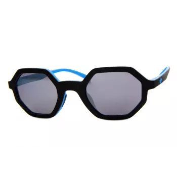 Adidas Originals AOR020-009027 Unisex Rechteck-Sonnenbrille Schwarzer Rahmen Graue Gläser 48mm