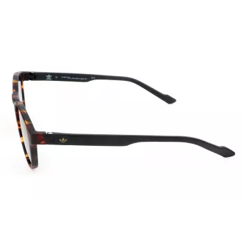 Adidas Originals AOR028-092009 Herren-Rechteck-Sonnenbrille - Schwarzer Rahmen, graue Gläser, 50 mm