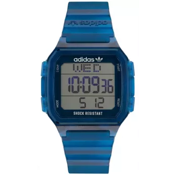 Adidas Project Two Herren Digital-Quarzuhr AOST22552 48mm Schwarzes Silikon