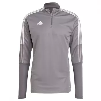 adidas Tiro 21 Trainingsjacke Grey Four GH7301 Herren Slim Fit Viertelreißverschluss Langarm AEROREADY Recyceltes Polyester