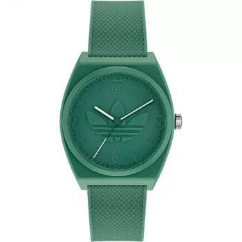 Adidas Unisex AOST22032 38mm Analog-Quarzuhr - Schwarzes Silikonarmband