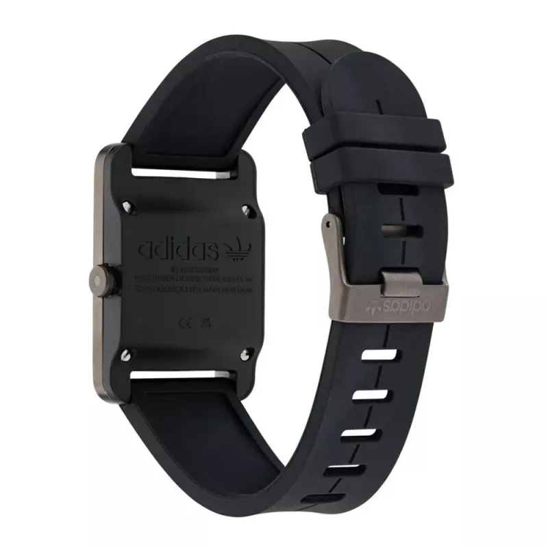 Adidas Unisex Uhr AOST23563 31mm Quarz Analog Silikon Schwarz