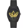 Adidas Damenuhr AOST22038 38mm Edelstahlgehäuse Schwarzes Silikonband Analog Quarz