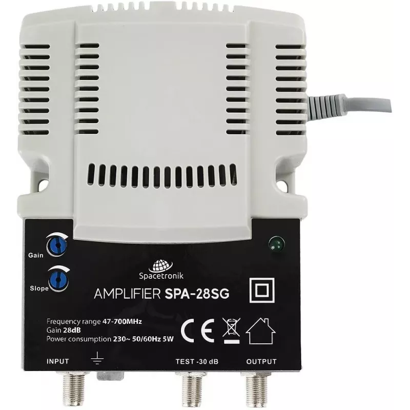 Einstellbarer terrestrischer und Kabel-TV-Signalverstärker Spacetronik SPA-28SG LTE II