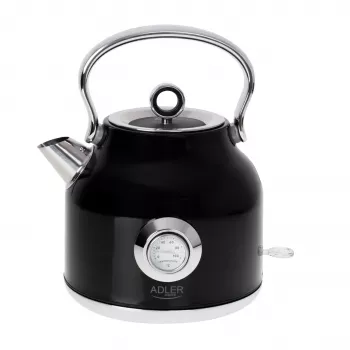 Adler AD 1346B Wasserkocher 1,7 L, 2200 W, Schwarz, Metallic