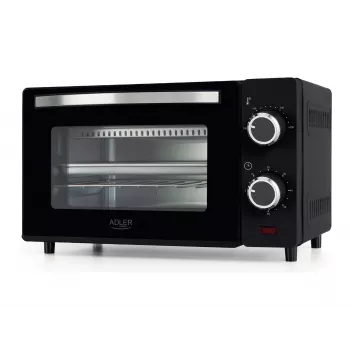 Adler AD 6032 kompakter Elektrobackofen, 9 l, 650 W, Schwarz