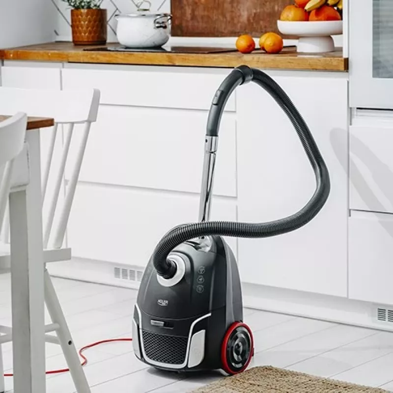 Adler AD 7054 beutelloser Staubsauger 2200 W mit HEPA-Filter, 1,5 L Staubbehälter, Teleskoprohr aus Metall, Schwarz/Silber