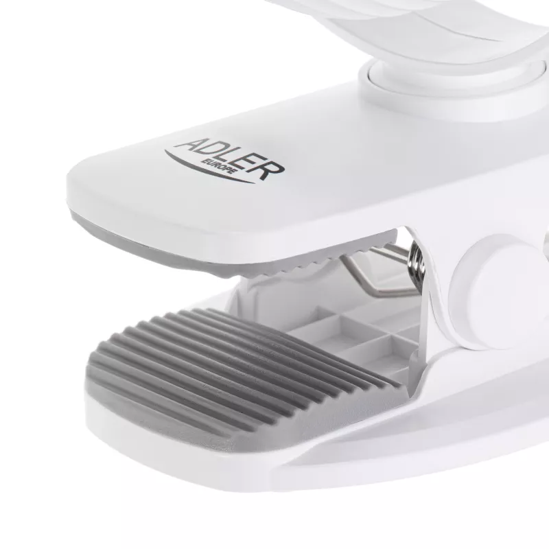 Adler AD 7335 Wiederaufladbarer Clip-On Tischventilator, 6W, 12,7 cm, 3 Geschwindigkeiten, Oszillation, Weiß