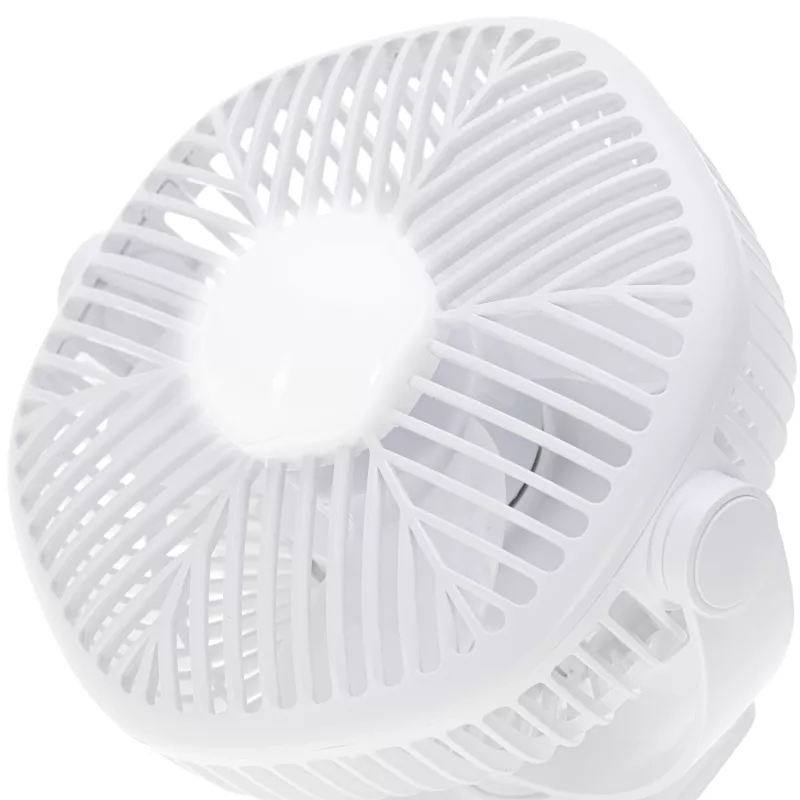 Adler AD 7335 Wiederaufladbarer Clip-On Tischventilator, 6W, 12,7 cm, 3 Geschwindigkeiten, Oszillation, Weiß