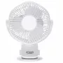 Adler AD 7335 Wiederaufladbarer Clip-On Tischventilator, 6W, 12,7 cm, 3 Geschwindigkeiten, Oszillation, Weiß