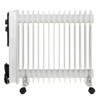 Adler AD 7819 Ölradiator, 2000W, 9 Rippen, 3 Heizstufen, einstellbarer Thermostat, Überhitzungsschutz, integrierte Rollen, Weiß/Grau