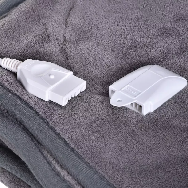 Adler CAMRY CR 7434 Elektrische Unterdecke - weiches Fleece, 3 Heizstufen, 150x80 cm, Weiß/Grau