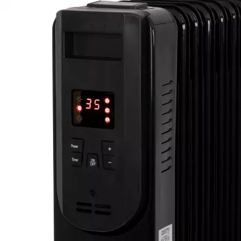 Adler Camry CR 7814 Ölradiator mit Fernbedienung, 2500 W, 3 Heizstufen, 11 Rippen, digitaler Thermostat, 24-Stunden-Timer, LED-Anzeige, Überhitzungs- und Kippschutz, Schwarz