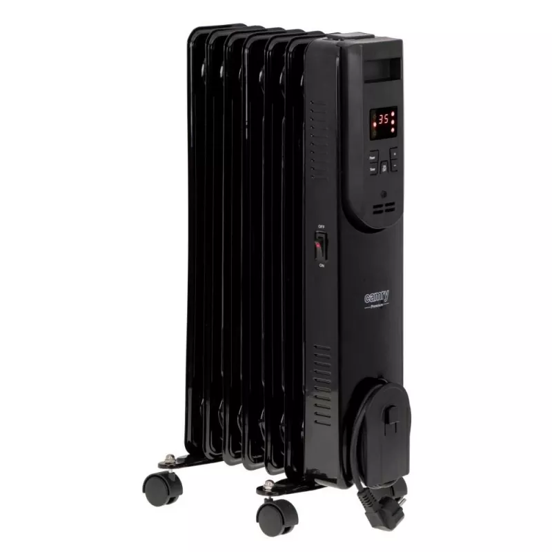 Adler CR 7812 Elektrischer Ölradiator mit Fernbedienung, 7 Rippen, 1500 W, Schwarz