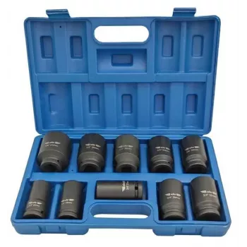 ADLER Schlagschrauber-Nuss-Satz 3/4 inch 10-teilig 22-41 mm Cr-Mo Schwarz