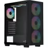 Aerocool B509A Flow-G-BK-v1 Mid Tower PC-Gehäuse mit 650W Netzteil, gehärtetem Glas, Schwarz