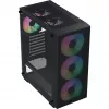 Aerocool B509A Flow-G-BK-v1 Mid Tower PC-Gehäuse mit 650W Netzteil, gehärtetem Glas, Schwarz
