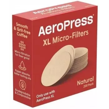 AeroPress XL Papier-Mikrofilter, 200 Stück, 63,5 mm runde Scheiben für Original, Go & Clear Kaffeemaschinen
