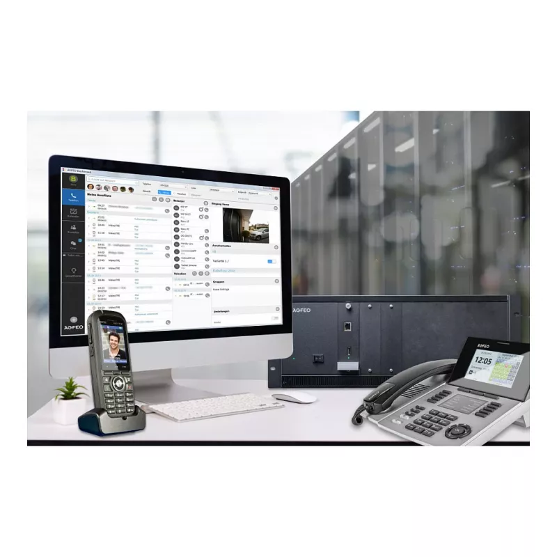AGFEO ES 730 IT IP-Kommunikationssystem (PBX) – 100 Teilnehmer, 100 SIP-Trunks, 30 VoIP-Gespräche, Gigabit Ethernet, USB, Firewall, VPN, UC-Suite, CTI, Web-GUI