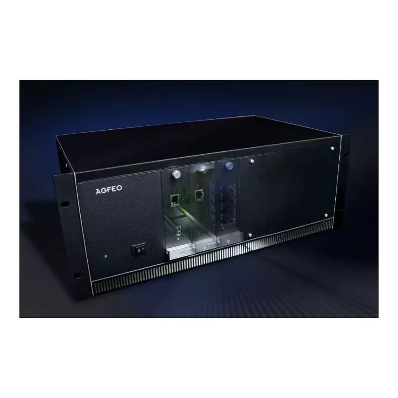 AGFEO ES 730 IT IP-Kommunikationssystem (PBX) – 100 Teilnehmer, 100 SIP-Trunks, 30 VoIP-Gespräche, Gigabit Ethernet, USB, Firewall, VPN, UC-Suite, CTI, Web-GUI