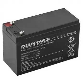 AGM-Batterie EUROPOWER Serie EP 12V 7,2Ah (Lebensdauer 6-9 Jahre)