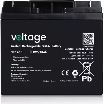 AGM-Batterie Voltage 12V 18Ah VE12-18 (Lebensdauer 6-9 Jahre)