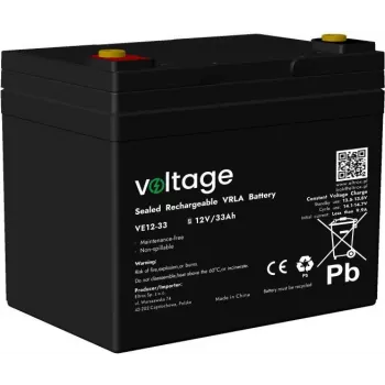 AGM Batterie Voltage 12V 33Ah VE12-33 (Lebensdauer 6-9 Jahre)