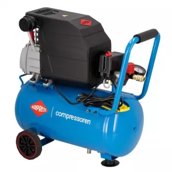 AIRPRESS Kompressor 24L HL260-25 206L/min 2HP Direktantrieb ölgeschmiert fahrbar
