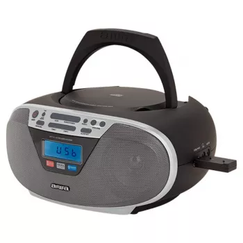 Aiwa BBTU-400SL Tragbares Stereo-System CD/FM RDS/USB/Bluetooth Silber MP3-Wiedergabe