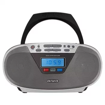 Aiwa BBTU-400SL Tragbares Stereo-System CD/FM RDS/USB/Bluetooth Silber MP3-Wiedergabe