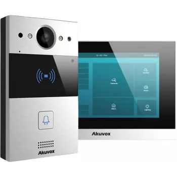 Akuvox C313W-2/R20A-2 2-Draht IP Video-Türsprechanlagen-Set mit 7-Zoll-Touchscreen-Monitor und RFID-Türstation