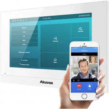 Akuvox C313W Weißes Video-Türsprechmonitor mit Logo