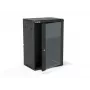 ALANTEC 19 inch 18U Wandgehäuse 600x450mm, zweiteilig, einzelne Glastür, schwarz