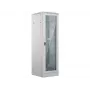 ALANTEC 24U Server-Rack-Schrank 600x600mm, Grau, Glastür vorne, massive Metalltür hinten, abschließbar, 4 Montageschienen, Sockel enthalten, Selbstmontage