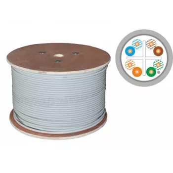 ALANTEC FireHardy Cat.6 F/UTP LSOH B2ca Netzwerkkabel, 23 AWG, 450 MHz, 1 Gbit/s (10 Gbit/s bis 55 m), Grau, 500 m